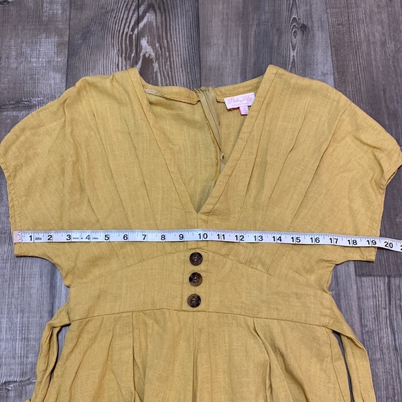 Pink Lily Mustard Yellow Romper - Picture 6 of 7